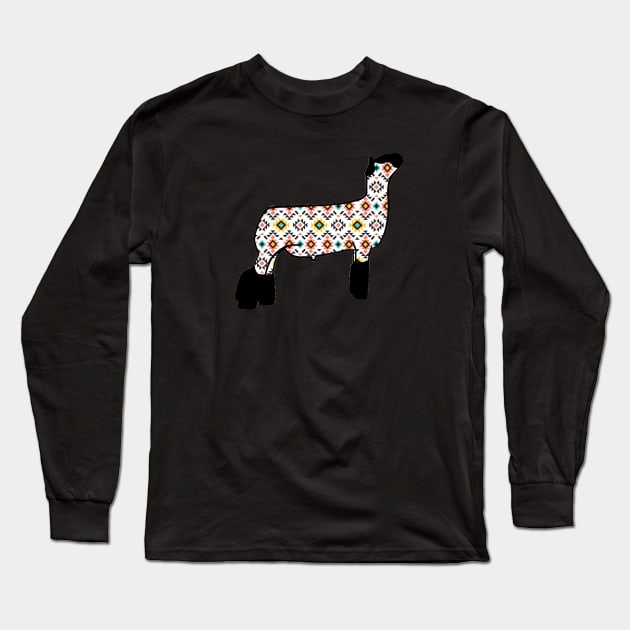 Aztec Market Wether Lamb Silhouette 2 - NOT FOR RESALE WITHOUT PERMISSION Long Sleeve T-Shirt by l-oh